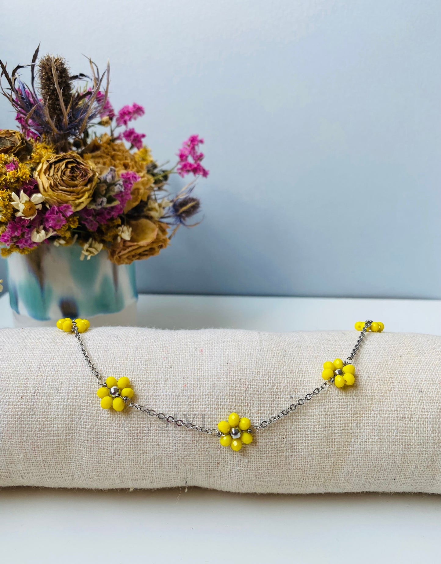 Collana girocollo margherite gialle